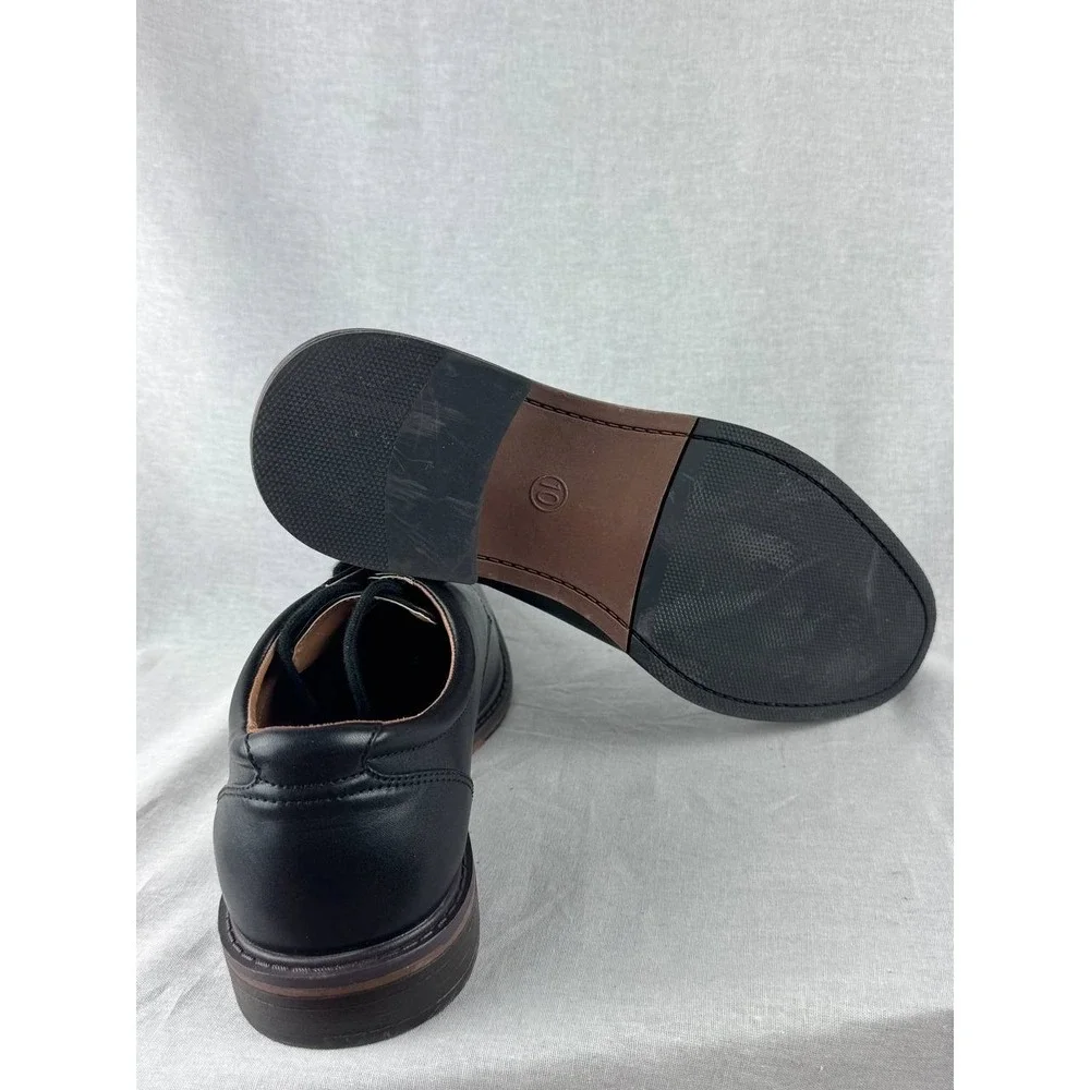 Goodfellow & Co Mens Black Derby Dress Shoes Lace Up Size 10 Matte‎ Faux Leather